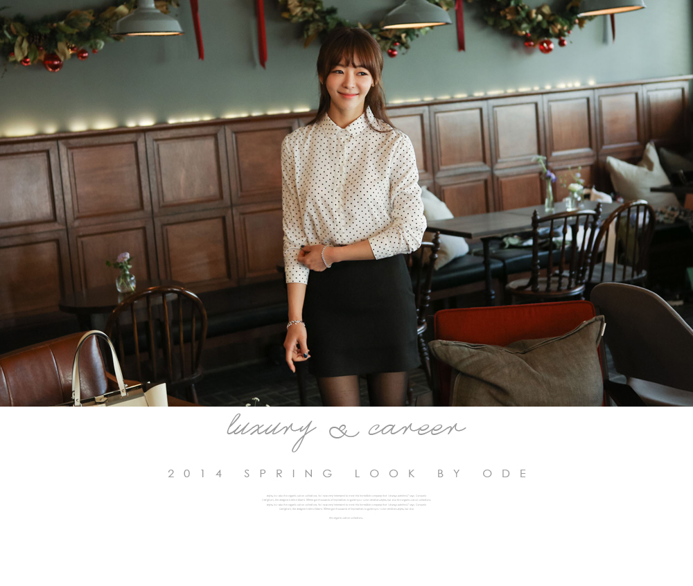 [레이핀 도트 블라우스] My Classy Style, ODE