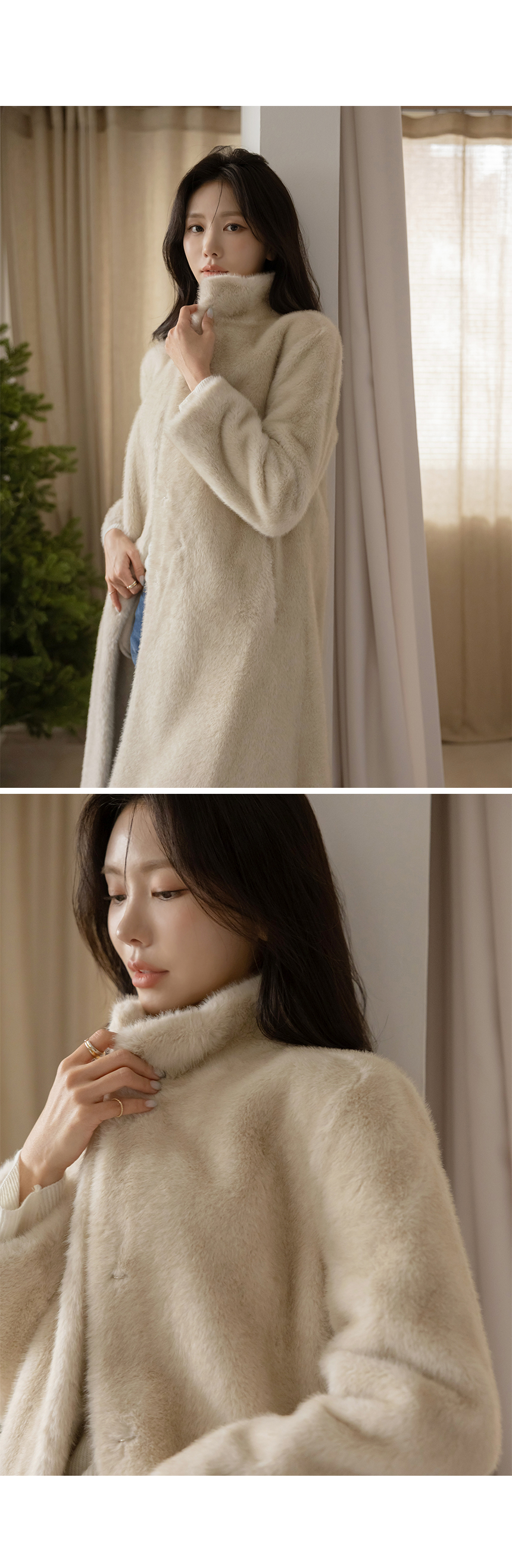 하이퀄리티 홀릭 에코 퍼 벨트 롱 코트 상세 이미지 11
