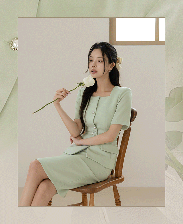 샤베트 트위드 자켓&스커트 SET(+벨트)