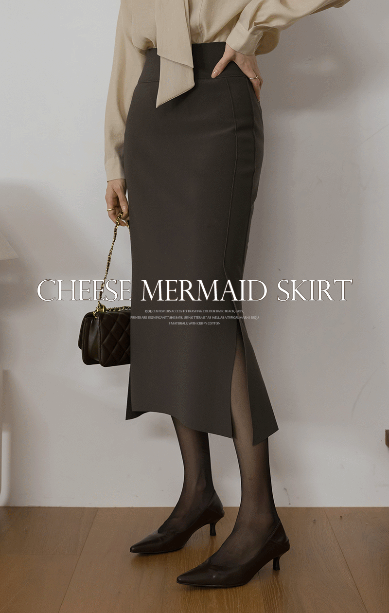  치즈 스판 양슬릿 머메이드 스커트(winter)